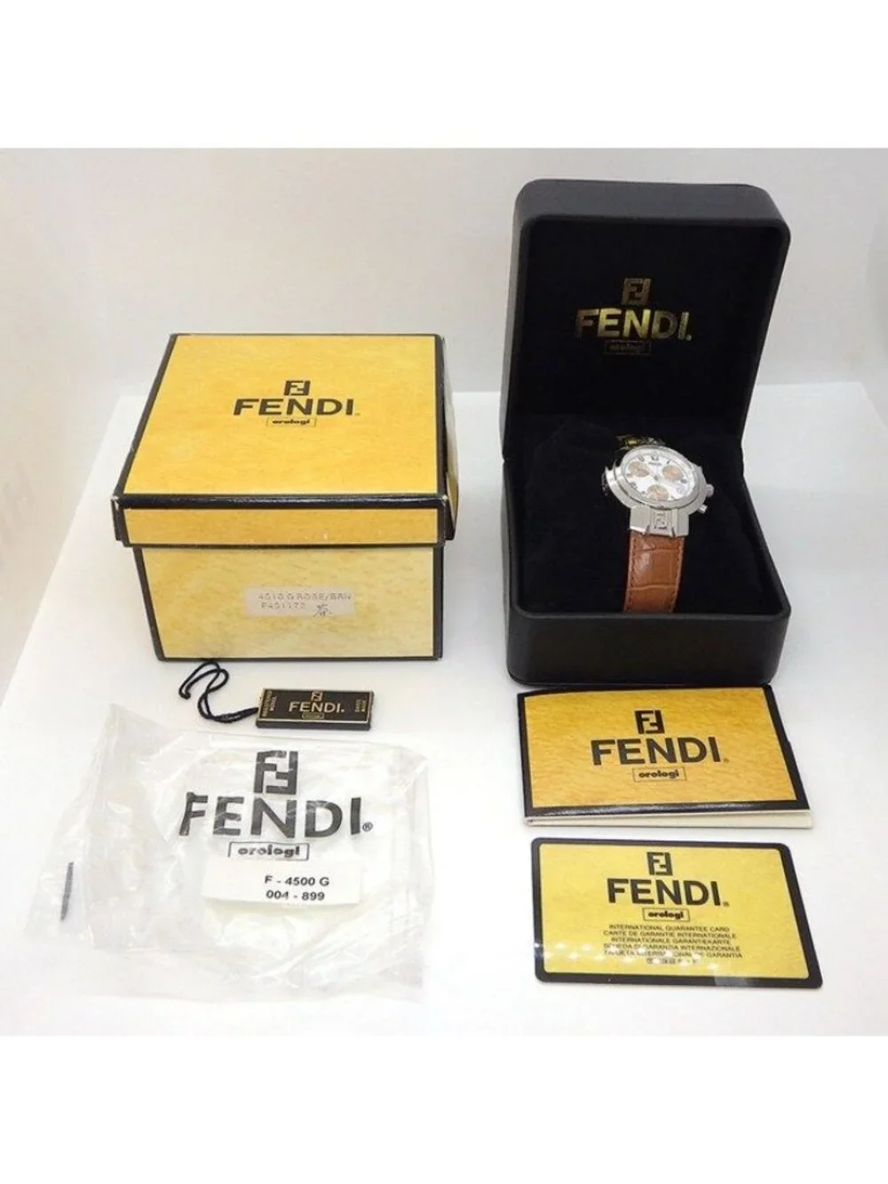 Fendi Watch Orologi White Dial Date Chronograph Tachymeter Small Seconds